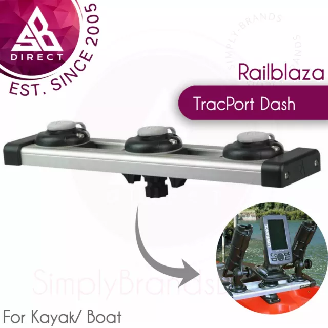 Railblaza TracPort Dash 350mm│Kayak/ Boat Fishing Accessory│3 x Starports│Silver
