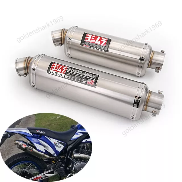 51mm Universal Exhaust Muffler Pipe Motorcycle Scooter Silencer 310 370 440 Tips