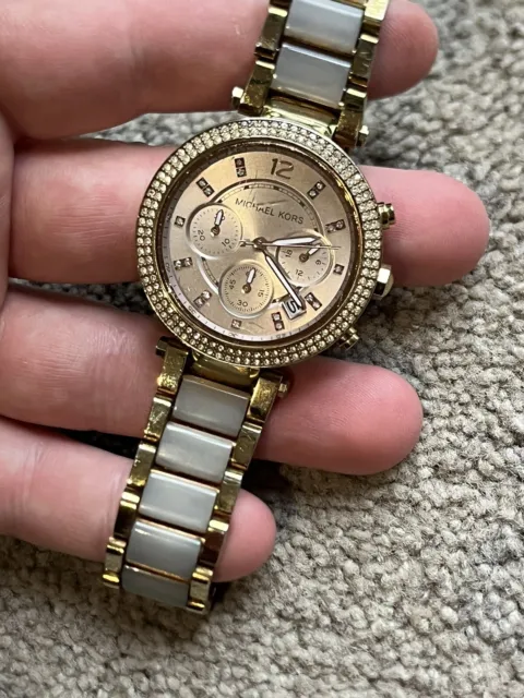 Michael Kors Parker Gold And Crystal Ladies Watch