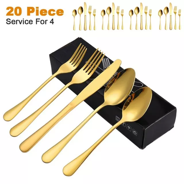 20-Piece Silverware Flatware Cutlery Set Stainless Steel Tableware Service for 4