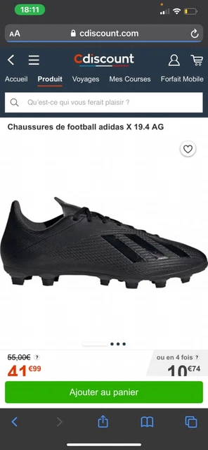 Crampons Adidas Noir Neuf 40 2/3