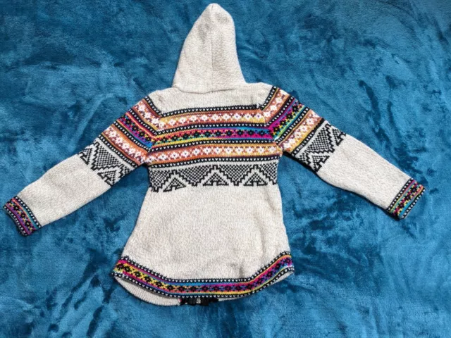 Super Soft Alpaca Hooded Zip Up Tunic Sweater Jacket With Boho Design childrens 2