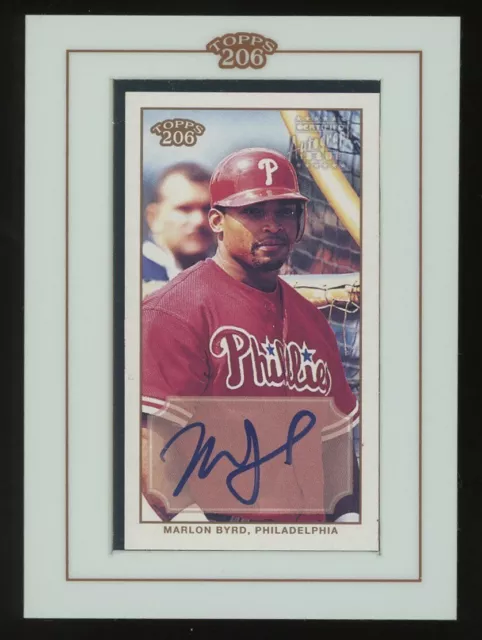 2002 Topps 206 Marlon Byrd #TA-MB Mini Framed Auto Philadelphia Phillies F20