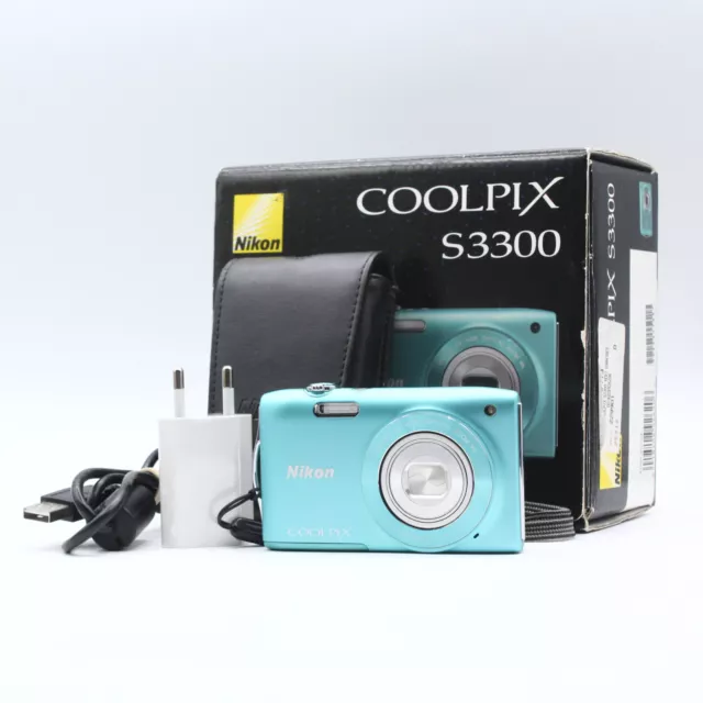 Nikon CoolPix S3300 16,0Mp Digital Camera Y2K Cyan Blue N°46031786 - Excellent !