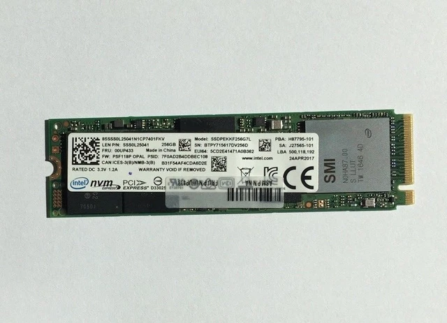 256GB SSD Drive PCIe NVMe Intel SSDPEKKF256G7L (Lenovo FRU