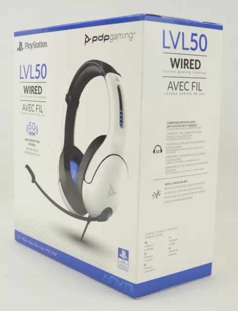 Pdp Jeux LVL50 Filaire Casque Avec Microphone pour PLAYSTATION PC IPAD Mac Neuf 3