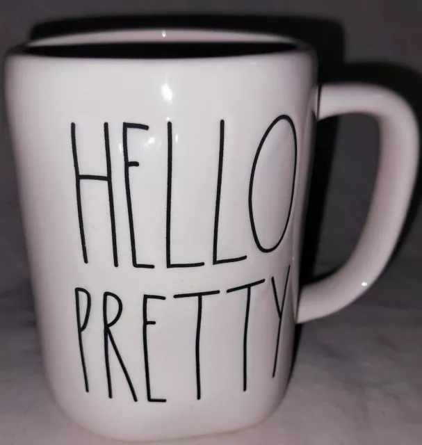 Rae Dunn Hello Pretty Large White Mug Black Lettering