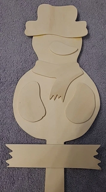 BASTELN : Holzstecker " SCHNEEMANN "Holzstecker (BZ) ca.14 x 55 cm 
