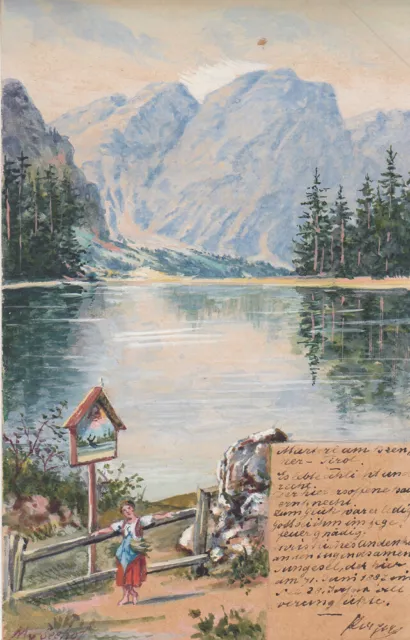 Ak Marterl am Brenner Tirol Orig Aquarell Max von Seehof 1898 Österreich