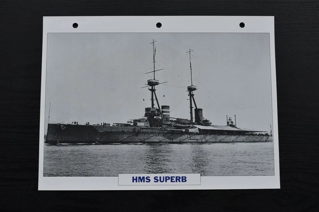 NAVAL CAPITAL SHIP HMS Superb 1907 Battleship Photo Print Maxi Card EUR