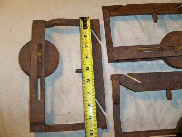 3 Vintage Iron Barn Door Roller Shed Sliding Door Trolley Wheels Hardware 2