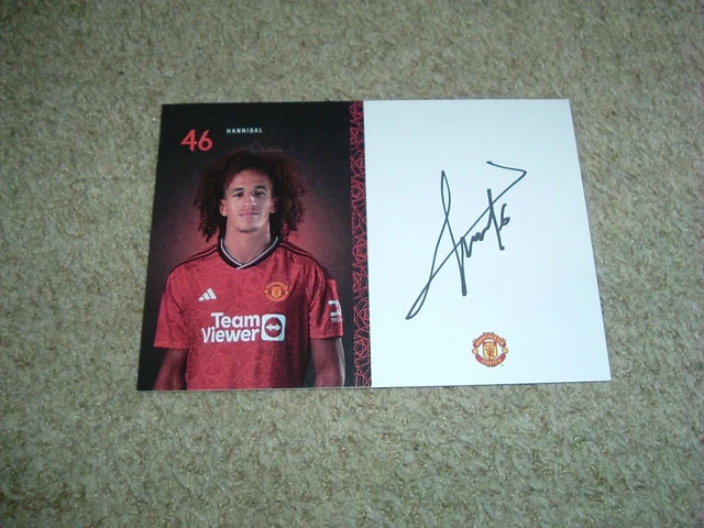 Hannibal Mejbri - Manchester United - Hand Signed 6 X 4 Official 23/24 Card