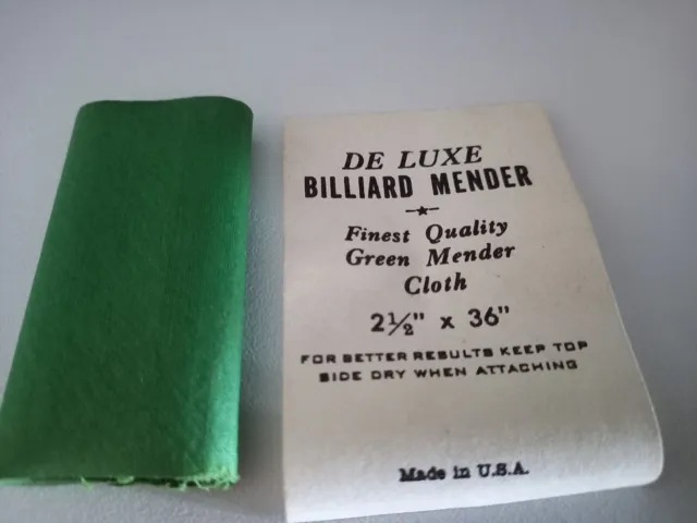 Vintage De Luxe Billard Mender Cloth 2.5" X 36" - Made In U.s.a - Collectable