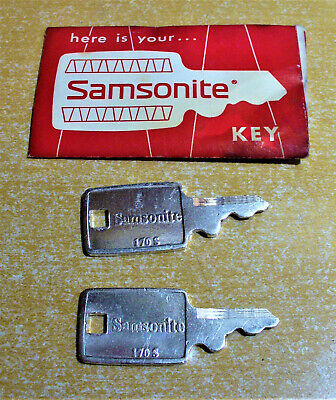 Two Vintage Samsonite 170-S Luggage Key with Original Package