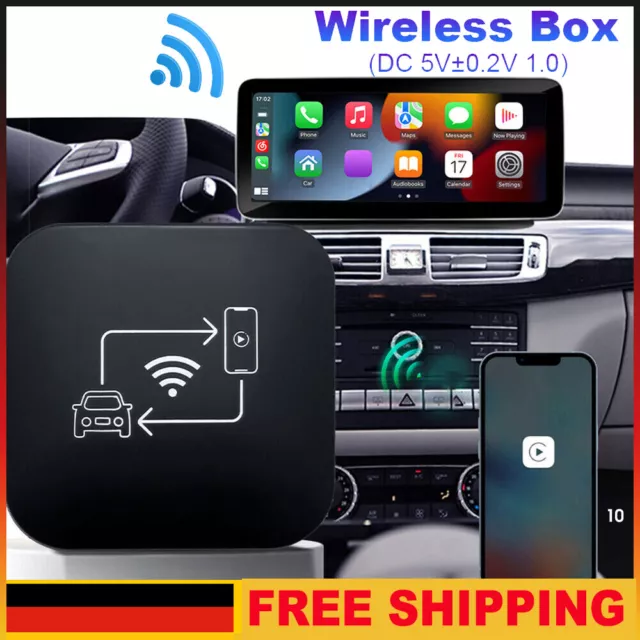 Wireless Carplay AI Box Android Auto Adapter Konverter w/Netflix YouTube WIFI