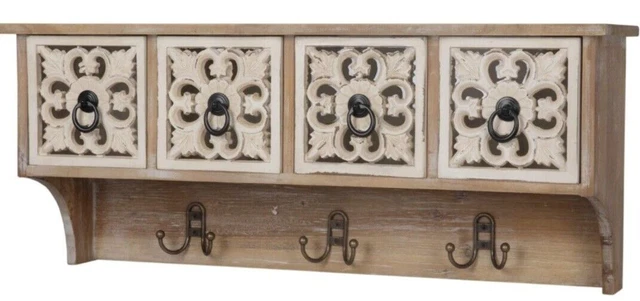 Maoname Coat Rack Rustic Farmhouse 4 draws, 3 double hooks New in Original Box