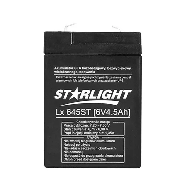 Batterie Gel 6V 4,5Ah Rechargeable AGM sans entretien Starlight 2