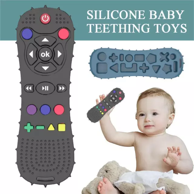 Baby Teething Toy TV Remote Control Shape Chew Toys Silicone Teether Soothe Q7A5