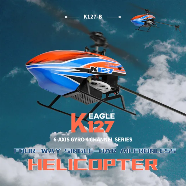 WLtoys XKS K127 RC Helicopter Remote Control Helicopter F/Beginners 6-Axis⭐ T2D4
