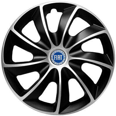 4x14" Wheel trims fit Fiat Punto Panda Doblo 500 14 inches silver-black