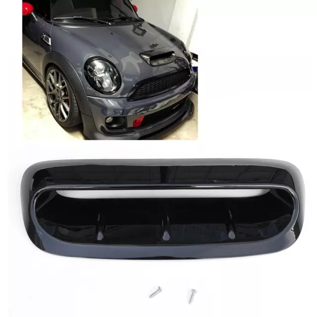 Gloss BLK Air Flow Hood Scoop Intake Bonnet Vent For 07-14 Mini Cooper S R56 R55