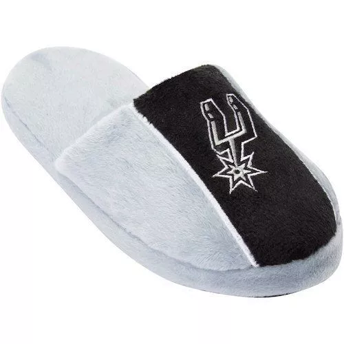 Pair of San Antonio Spurs Big Logo Stripe Slide Slippers House shoes New STP18