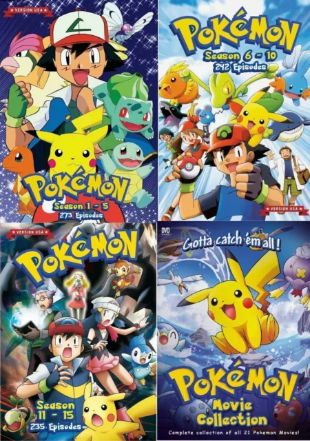 ENGLISH DUBBED POKEMON SEASON 16 - 20 (USA VERSION) DVD 228 Episodes All  Region