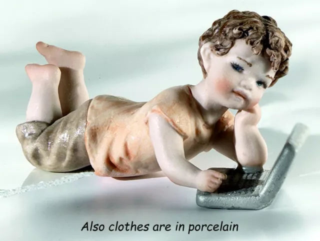 Figurine Capodimonte porcelain Child Figurine Ornament Baby To Computer