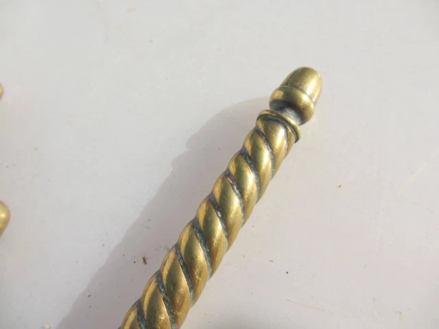 Victorian Brass Pipe Rod Tube Barley Twist Old Antique Old Rail Pole 25" £12each