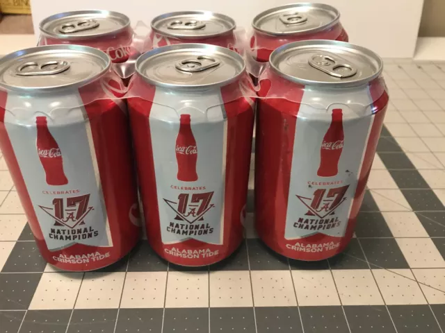 Alabama Crimson Tide 2017 National Champions Coke Coca-Cola 12 oz. Empty 6 Pack