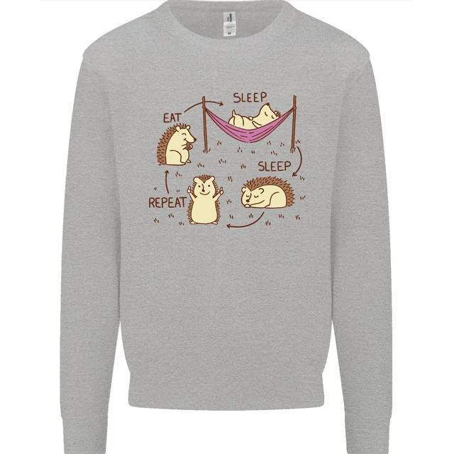 Funny Hedgehog Eat Sleep Repeat Lover Mens Sweatshirt Jumper