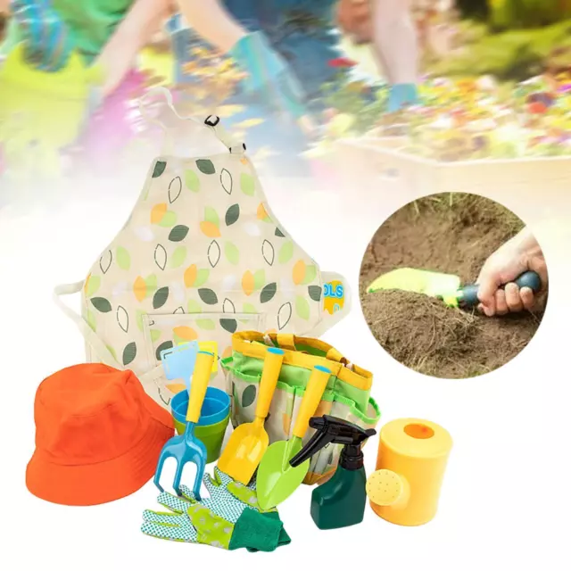 Ensemble D'outils de Jardinage pour Enfants, Tablier de Jardin Multifonctionnel