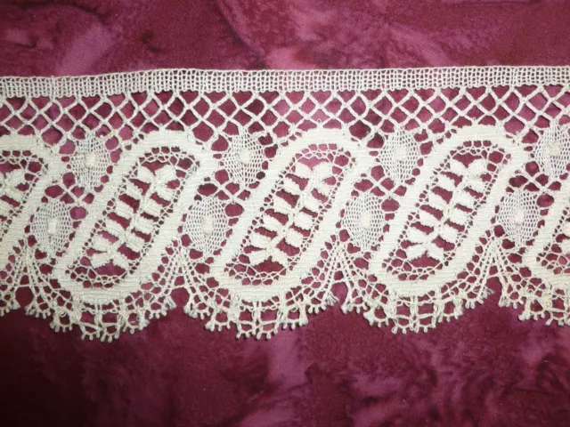 Antique Cluny Lace Vintage Trim Torchon -3"W 139 inches-Clothing Period Costume