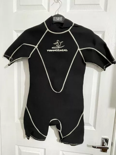 HAMMERHEAD Shortie junior kids wetsuit Chest 26" - 28" shorty - black white