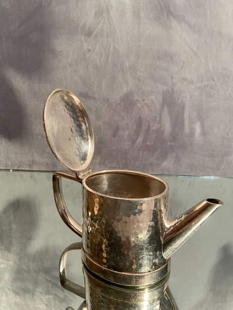 Cafetière théière 50cl métal argenté d'hôtellerie martelé Hôtel Giraudy's Nice 2