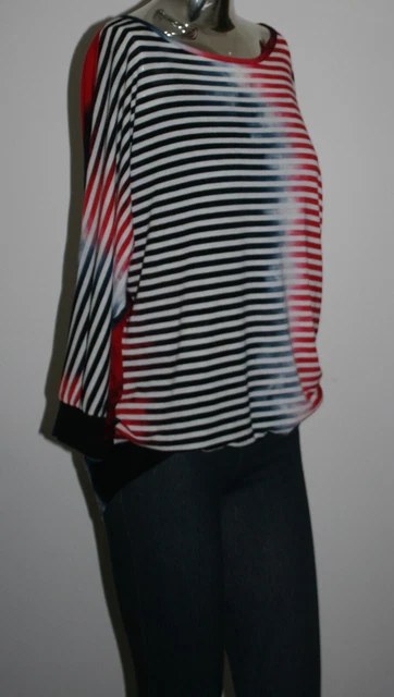 Haut pull long fluide blouse tunique femme GEISHA S/M