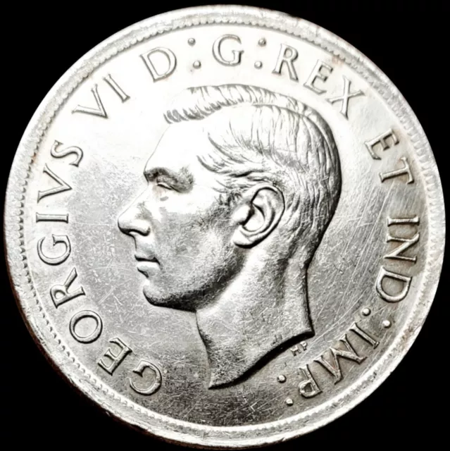 1939 Canada One Dollar .800 Silver Coin King George Vi # 0037