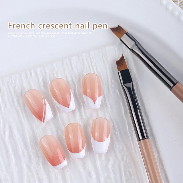 1Pc French Tip Nail Brushes Half Moon Shape  UV Gel Acrylic Painting Drawing ql