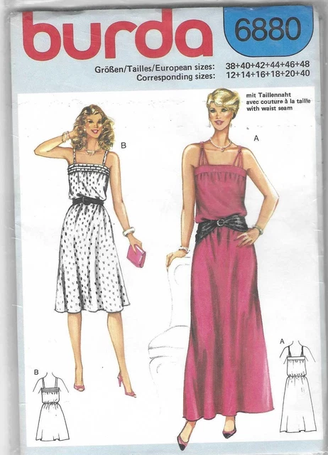 Patron De Couture BURDA MODE Vintage - Robe Modèle 8349 - Tailles 38 à 48 - Occasion