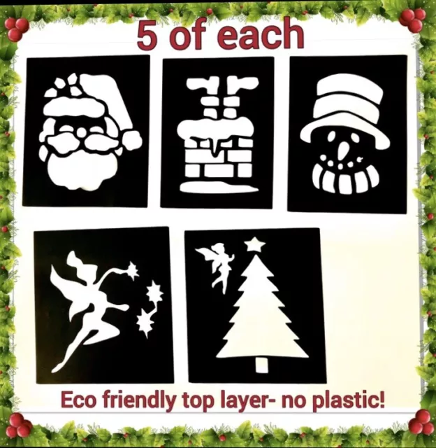 Christmas Stencils 25 Santa Chimney glitter tattoos Top Up Ur Glitter Tattoo Kit