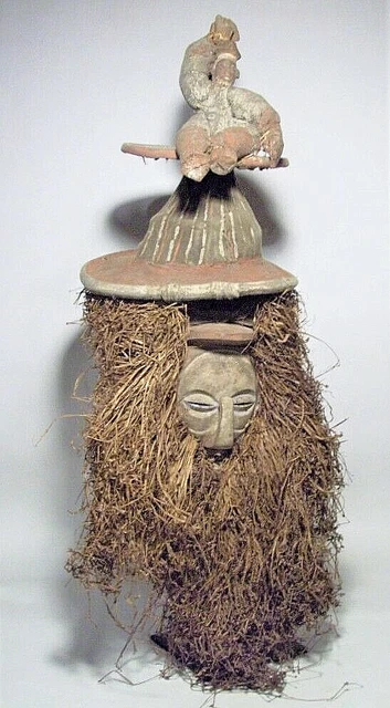 VINTAGE 33" YAKA HEADDRESS Mask African Carving RARE BEAUTIFUL!!