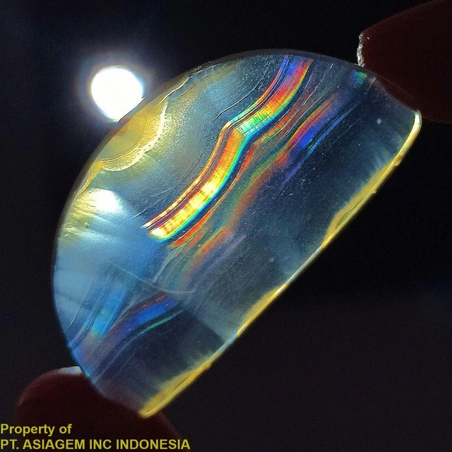 15ct 'A' Grade Rainbow IRIS AGATE ~Multi-Color Fire~ 1-of-a-kind ~100% Natural