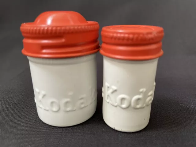 Kodak Embossed Metal Film Canisters, One 35mm Canister and 1 Rare 828 Canister