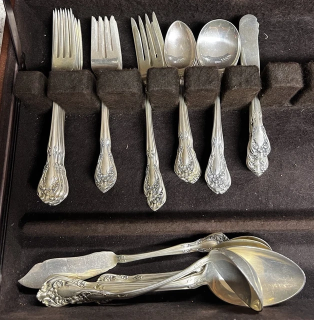 ALVIN STERLING SILVER Flatware Chateau Rose 53 Pcs Use/Scrap