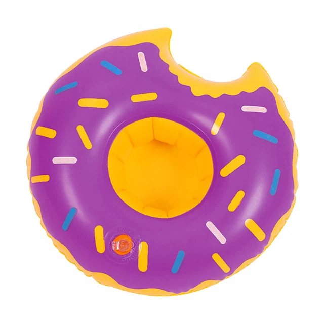 Portavasos inflable rosquilla flotante piscina fiesta montaña rusa de agua (púrpura)