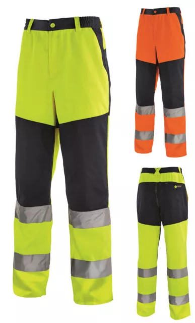 Warnschutz Pantalon à Pinces de Travail Rochester Jaune Vif Orange Texxor