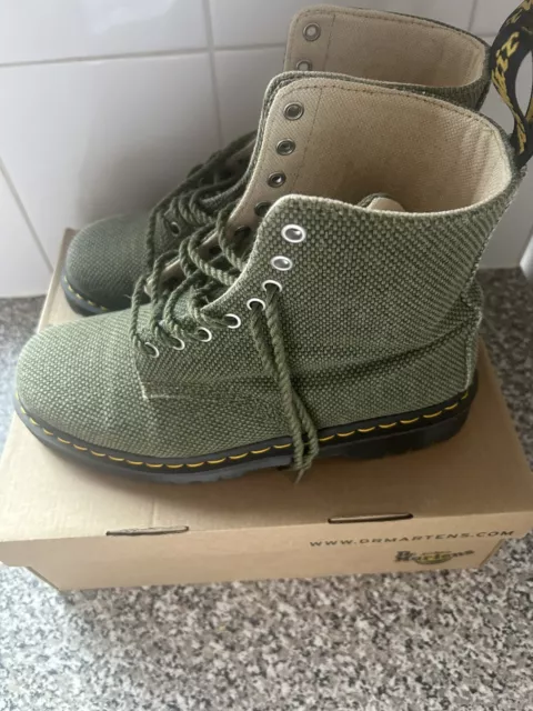 DR MARTENS DM Airwair Pascal Capulet olive green heavy canvas boot ...