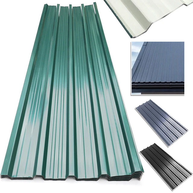 12/24PCS METAL CLADDING Roofing Garage Corrugated Roof Sheets Profile Covering £72.99 PicClick UK