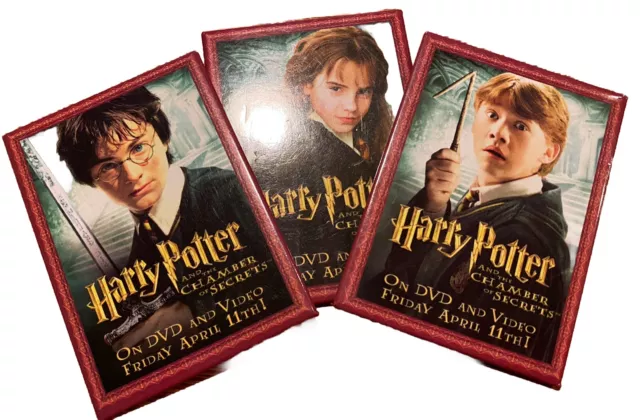 Harry Potter Chamber Of Secrets 2003 Movie Button Pins.  Harry, Ron And Hermione