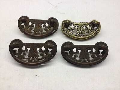 Antique Set Of Four Cast Brass Victorian Drawer Pulls